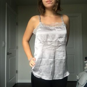 Silk silver camisole